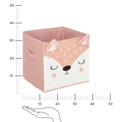 Textilní box do regálu růžová liška 30x30 Kali Atmosphera do dětského pokoje