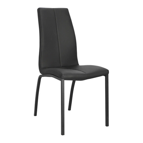 Čalouněná jídelní židle z ekokůže Asama Actona černá, moderní na kovových nohách