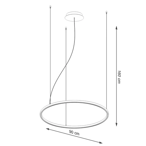 Lustr RISA 90 černý moderní LED do obýváku a jídelny rozptýlené světlo