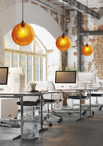 EDISON 25 závěsná lampa 1x60W E27 jantarová + žárovka