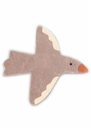 Dětský vlněný koberec moderní Decor Kids Bird 80x90 béžový ručně tkaný