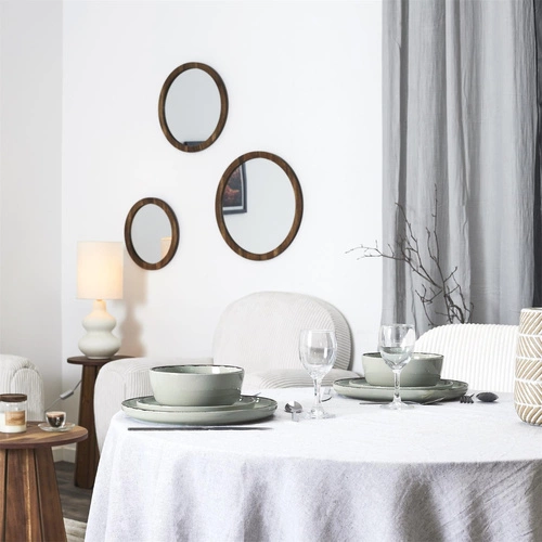 Moderní jídelní souprava Temp pro 4 osoby zelená keramická do jídelny