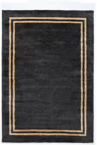 Moderní viskózový koberec Imperial Black 160x230 cm do obývacího pokoje a ložnice ručně vyráběný