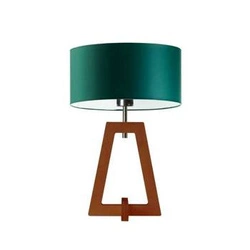 Noční lampička Clio glamour se stínidlem v lahvově zelené a mahagonovým podstavcem do ložnice