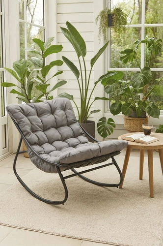 Zahradní houpací křeslo Snoo Intesi šedé moderní na terasu a balkon outdoor