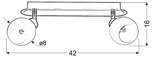 Alabastrová pásová stropní lampa 2x40W G9 satén+chrom
