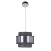 Zajíc chrom závěsná lampa 1x60W E27 stínidlo šedá+stříbrná