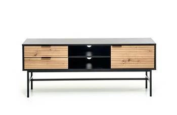 TV stolek Nihala 150 cm loftový černý dřevěný dub artisan se zásuvkami do obýváku