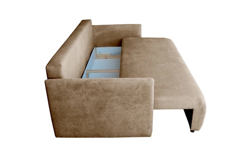 Mondel rozkládací třímístná pohovka z manšestru béžová s úložným prostorem a funkcí spaní do obýváku