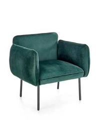 Moderní zelené sametové křeslo Canaria s područkami do obývacího pokoje Intesi