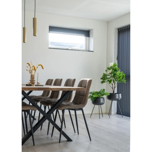 Čalouněná jídelní židle Middelfart Intesi loftová hnědá s černými nohami