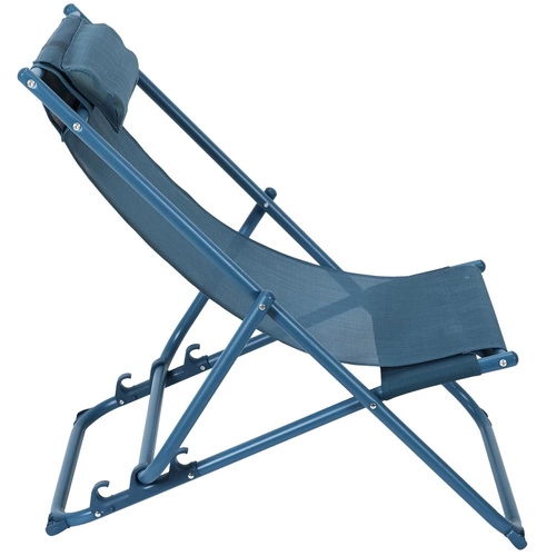 Zahradní lehátko Canard skládací s nastavitelným opěradlem modré moderní na terasu Ventos