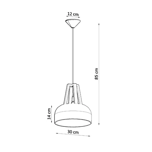Závěsná lampa CASCO bílá/přírodní dřevo