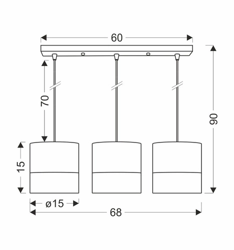 Závěsné svítidlo Bianco white 3x40W E27 stínidlo bílá+ořech