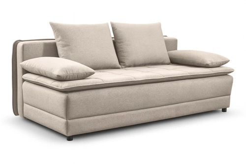 Rozkládací pohovka Mikkeli béžová s funkcí spaní do obýváku skandinávský styl 2místná