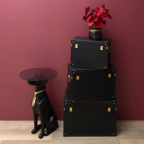 Kulatý skleněný konferenční stolek Cabot černý moderní do obýváku Intesi 40 cm