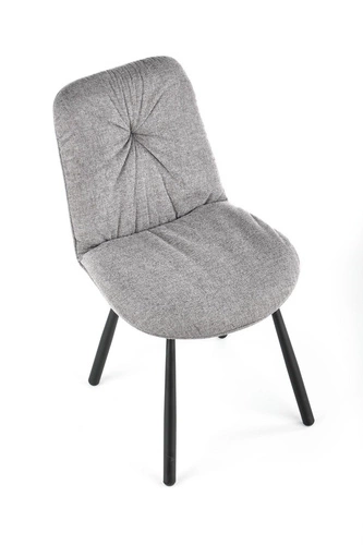 Čalouněná jídelní židle Danis šedá moderní na černých nohách Intesi