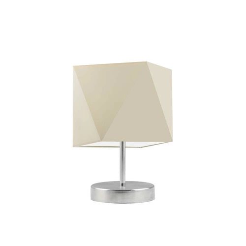 Lampa Pasadena stínidlo ecru stojan kartáčovaná ocel