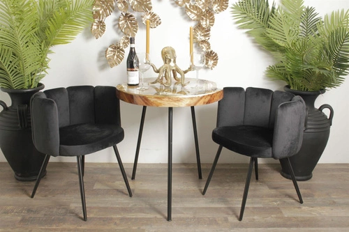 Židle Paume černá látka Velvet