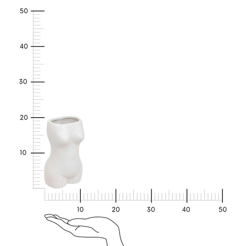 Keramická váza Soleya Body bílá 17 cm moderní dekorativní do obýváku
