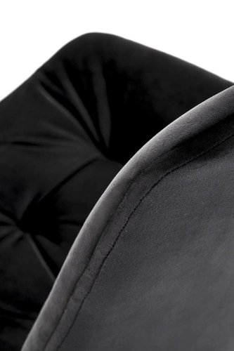 Otočná sametová židle Veroniq černá, čalouněná, moderní do obýváku a kanceláře Intesi