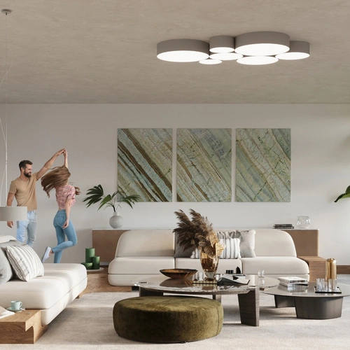 Stropní svítidlo kulaté šedé moderní Arena 45 PVC do obýváku kuchyně ložnice Sollux