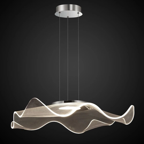 Závěsné LED svítidlo Velo no.2 chrom moderní, výškově nastavitelné do obýváku a jídelny 50 cm