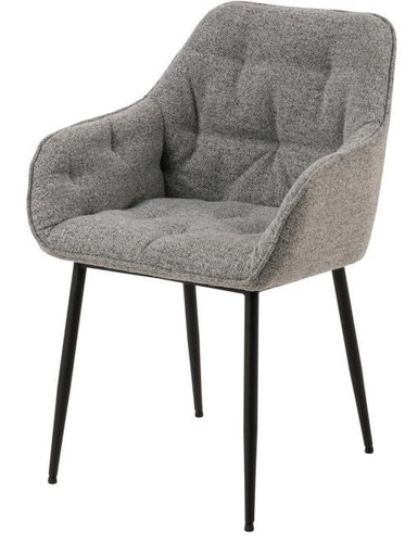 Čalouněná židle Brooke šedá s područkami do jídelny a obýváku moderní Actona