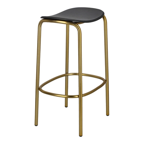 Barová stolička bez opěradla TRICK wood 65 cm černo-zlatá moderní do kuchyně a jídelny SCAB Design