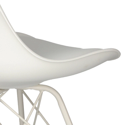 Jídelní židle Eris PP Actona bílá moderní s polštářem z eko kůže