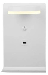 Kompaktní nástěnná lampa 4W LED bílá + USB nabíječka