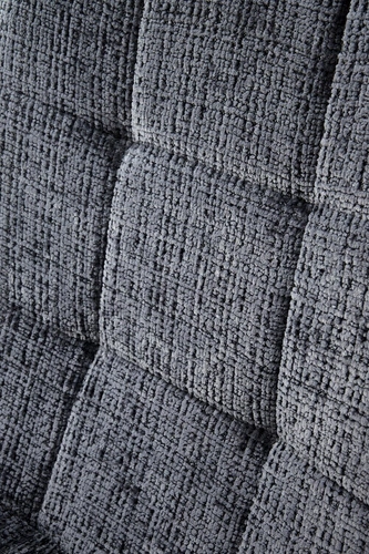 Čalouněná židle Pilew šedá do jídelny a obýváku moderní s černými kovovými nohami