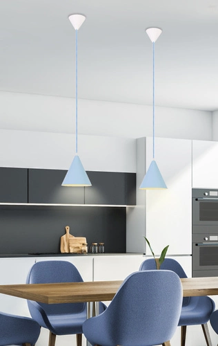 Závěsné svítidlo Voss žluté moderní kovové nad jídelní stůl Ledea 20 cm