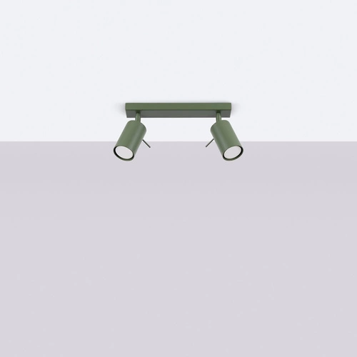 Moderní stropní svítidlo RING 2 olivově zelené ocelové do obýváku a ložnice SOLLUX