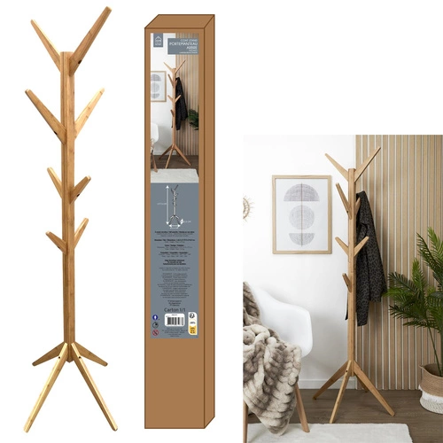 Intesi Tree moderní dřevěný stojanový věšák do předsíně přírodní 177 cm