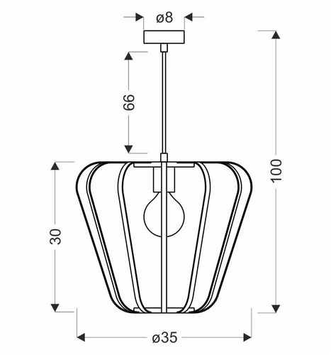 Měděná závěsná lampa Jonas 1x40W E27 stínidlo černé