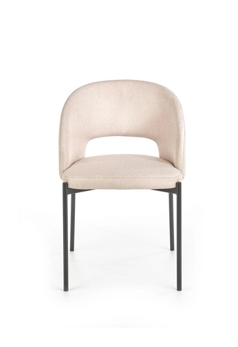 Čalouněná židle Humber béžová do jídelny a obýváku moderní na černých kovových nohách