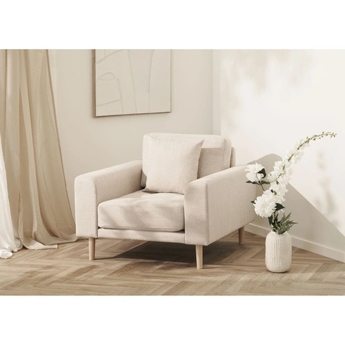 Křeslo Lido skandinávské relaxační křeslo do obýváku pískově béžové