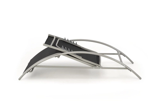 Sada 2 zahradních lehátek s opěrkou a stolkem Garith moderní černá Intesi na terasu