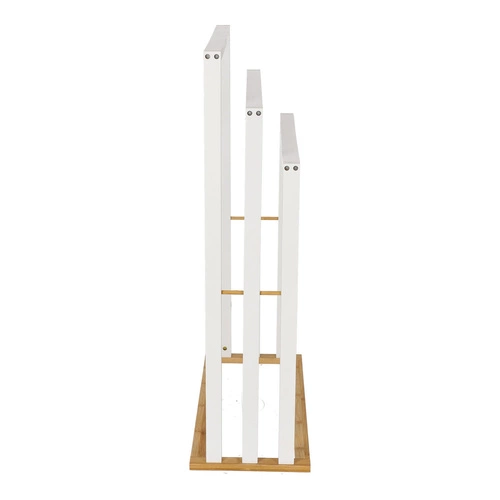 Stojanový bambusový věšák na ručníky 5five simply smart boho bílý 3 ramena