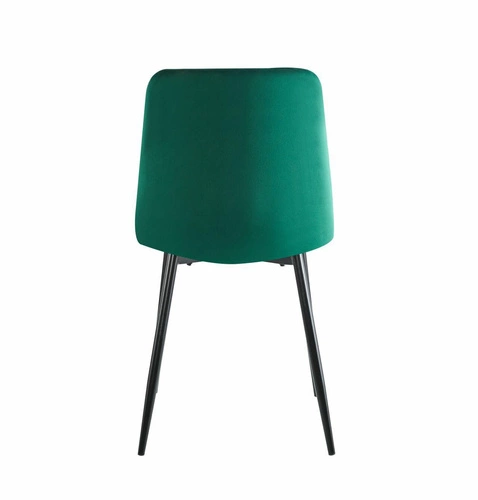 Jídelní židle Solito Intesi zelená sametová čalouněná moderní s černými nohami