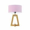 Noční lampička Clio fialová s glamour stínidlem, dřevěná dubová, 47 cm