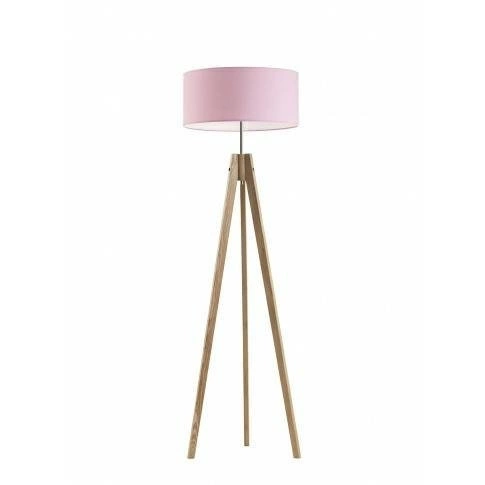 Podlahová lampa Haiti stínidlo světle šedé stojan dub