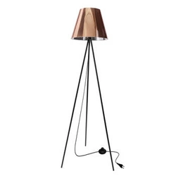 Stojací lampa PLATINO černá 1x40W E27 stínidlo měděné barvy