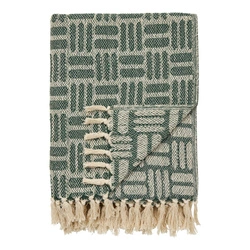 Koc Adana zelený teplý bavlněný pléd na pohovku a postel 130x180 cm