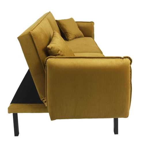 Rozkládací pohovka Giulia žlutá s funkcí spaní do obýváku, skandinávská, kompaktní Intesi