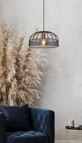 Závěsná lampa Levi zlatá 1x40W E27 stínítko černé