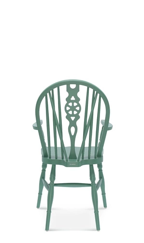 Dřevěné křeslo Fameg Windsor do obýváku retro modré s područkami buk premium