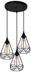 Závěsná lampa Sk.af deska 3x60W E27 černá
