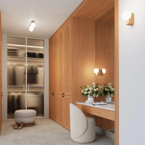 Nástěnná lampa BULBO moderní bílá z přírodního dřeva do obýváku a ložnice SOLLUX LIGHTING